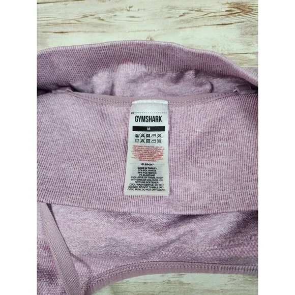 Gymshark Flex Strappy Sports Bra Size Medium Padded Pink with Large Logo - Picture 4 of 6